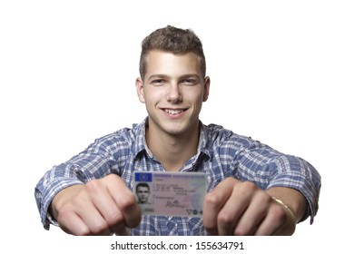 Young Man Just Received His Drivers License And Is Happy To Drive His Own Car Soon