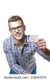 Young Man Just Received His Drivers License And Is Happy To Drive His Own Car Soon