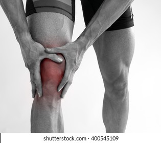 Young Man With Knee Pain . 