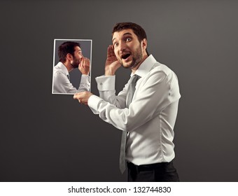 Young Man Listening His Inner Voice