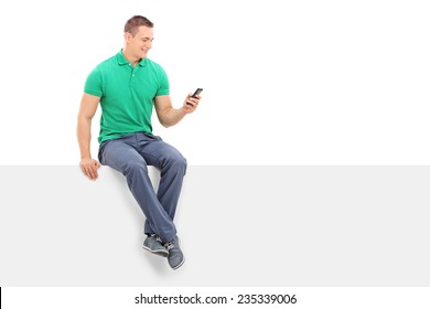 Man Sitting Phone Images Stock Photos Vectors Shutterstock