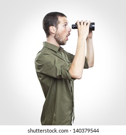 Man Looking Through Binoculars Hd Stock Images Shutterstock