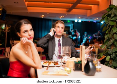 Young Man Making An Boring  Expression Gesture On A Bad Dating