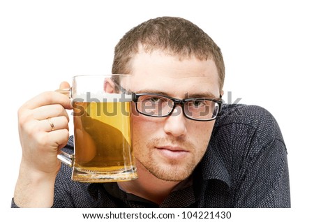 Similar – Image, Stock Photo Portrait of a young man with a beer glass in his hand