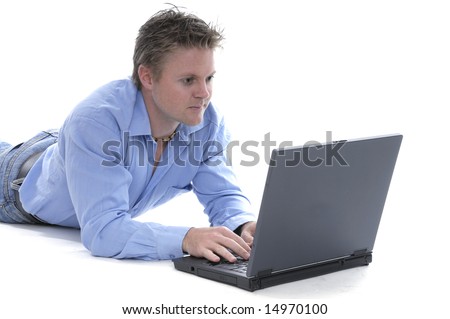 a young man with a notebook is hard working