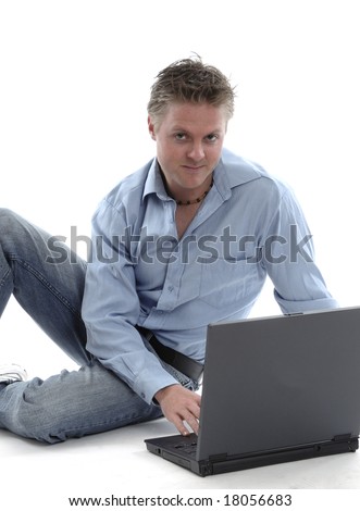 a young man with a notebook is hard working