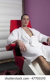 Young Man On Pedicure Chair