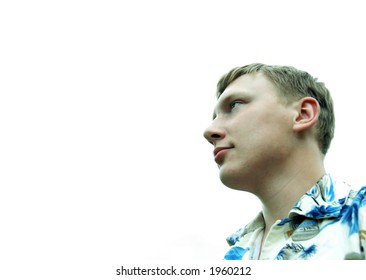 young man on white