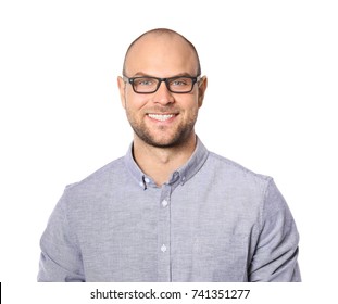 Young Man On White Background