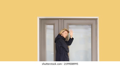 Young Man Opening The Door Of His House.Inviting The Guests