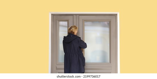 Young Man Opening The Door Of His House.Inviting The Guests