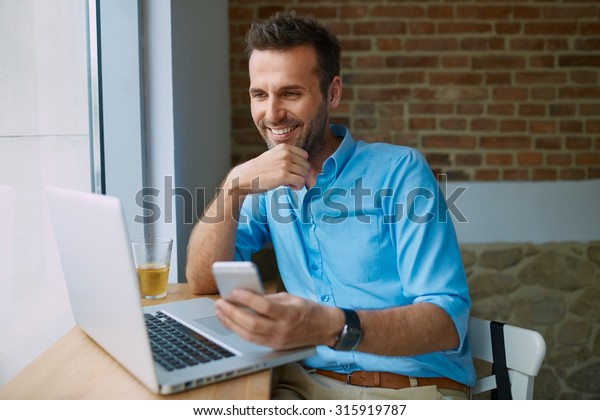 Young Man Paying Online Shopping Smartphone Stock Photo 315919787 