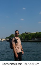 Young Man Photographer In Paris For Tourism