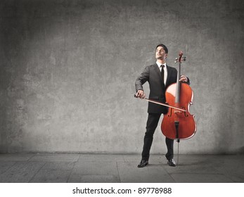 Young Man Playing Cello