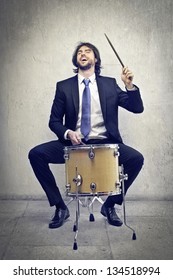 Young Man Playing Drums