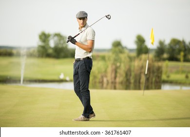 Young Man Playing Golf