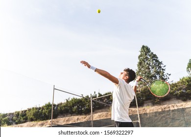 Young Man Playing Tennis Outdoors Guy Stock Photo 1569322297 | Shutterstock