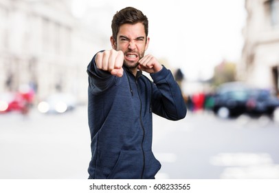 Young Man Punching