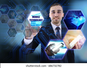 Young Man Pushing Modern Technology Button Stock Photo 686732782 ...