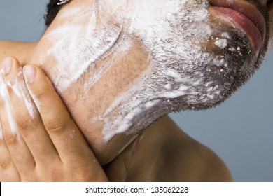 Young Man Shaving