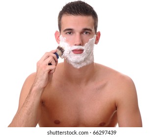 Young Man With Shaving Brush