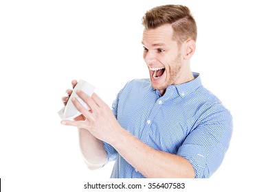 Young Man Shocked After Opening An Envelope