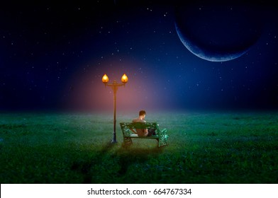 Man Looking Moon High Res Stock Images Shutterstock