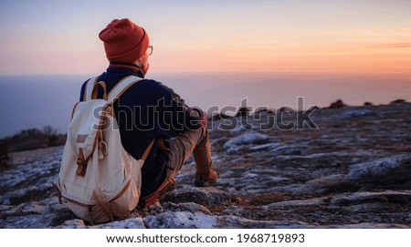 Image, Stock Photo Sunset Relaxation