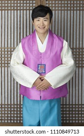 Young Man Smile In Korean Traditional Clothing, Hanbok