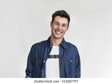 Young Man Smiling Happy Concept