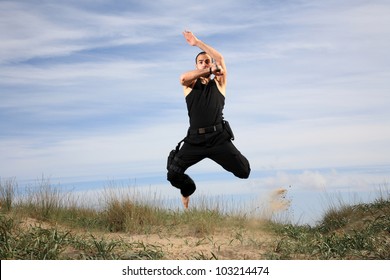 young man from special forces exercising outdoor motion blur - Powered by Shutterstock