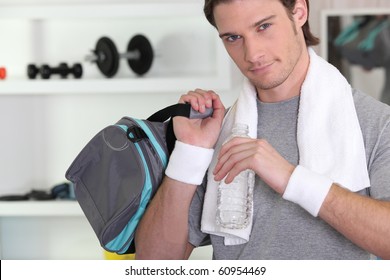 Young Man With Sports Bag