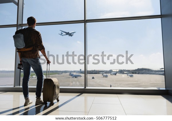 Young Man Standing Near Window Airport Stock Photo 506777512 | Shutterstock