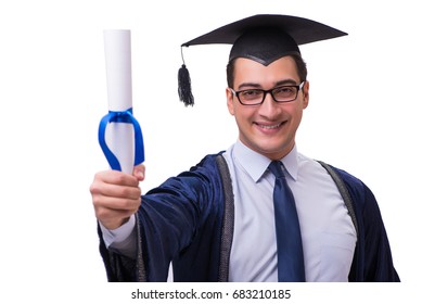 Young Man Student Graduating Isolated On Stock Photo 683210185 ...