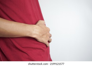 Young Man Suffering Abdominal Pain Stock Photo 2199121577 | Shutterstock