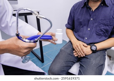 A young man suffering from erectile dysfunction seeks consultation with a specialist to identify the cause of his erectile dysfunction and seek treatment or cure for the erectile dysfunction.