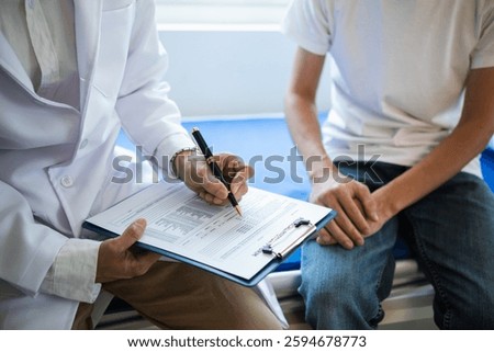 A young man suffering from erectile dysfunction seeks consultation with a specialist to identify the cause of his erectile dysfunction and seek treatment or cure for the erectile dysfunction.