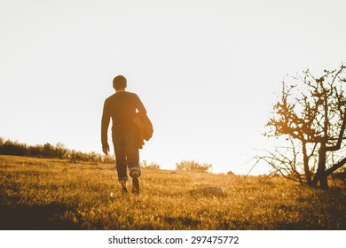 Young man at sunset