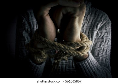 Young Man Tied Hands Stock Photo 561865867 | Shutterstock