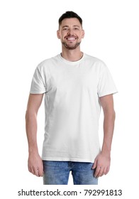 Young Man Tshirt On White Background Stock Photo 792991813 | Shutterstock