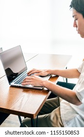 Young man using a computer