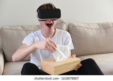 Young Man Watching Virtual Reality Porn Stock Photo (Edit Now) 1618078807