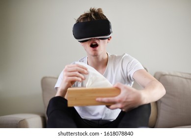 Young Man Watching Virtual Reality Porn Stock Photo 1618078840 ...