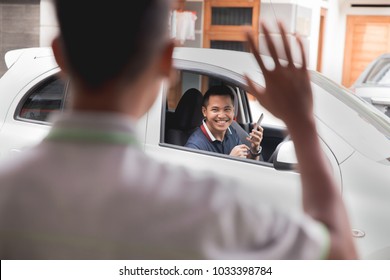 Asian Family Father Mother Son Waving Stock Photo (Edit Now) 1075000928