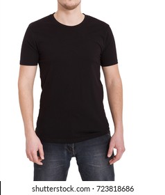 Young Man Wearing Blank Black Tshirt Stock Photo 723058843 | Shutterstock