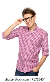 Young Man Wearing Glasses