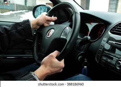 Young Man Who's Driving, Steering Wheel