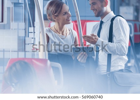 Similar – Foto Bild die bahn kommt Mensch