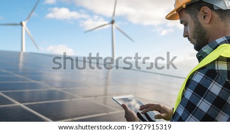 Similar – Image, Stock Photo Wind energy and solar energy