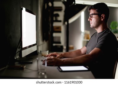 Young man working on computer